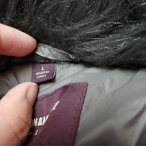 Johnston & Murphy Faux Fur lined Coat size Large - Picture 4 of 11